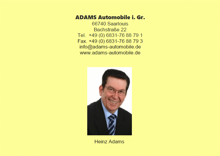 Adams Automobile_Kontakt