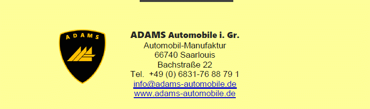 ADAMS Automobile Contact us